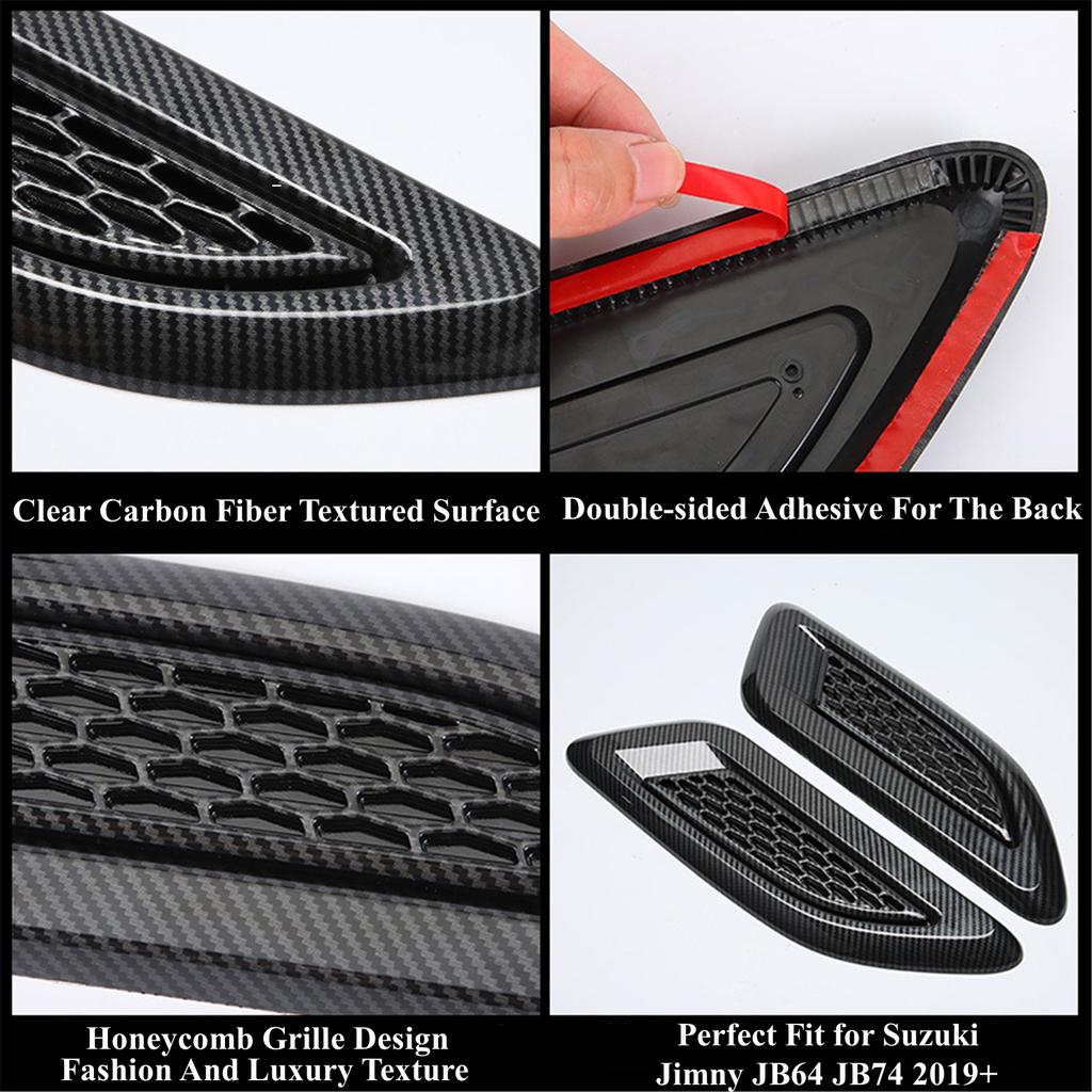 Car Front Hood Air Outlet Vent Decoration Cover Sticker for Suzuki Jimny JB64 JB74    2022 2023 Exterior