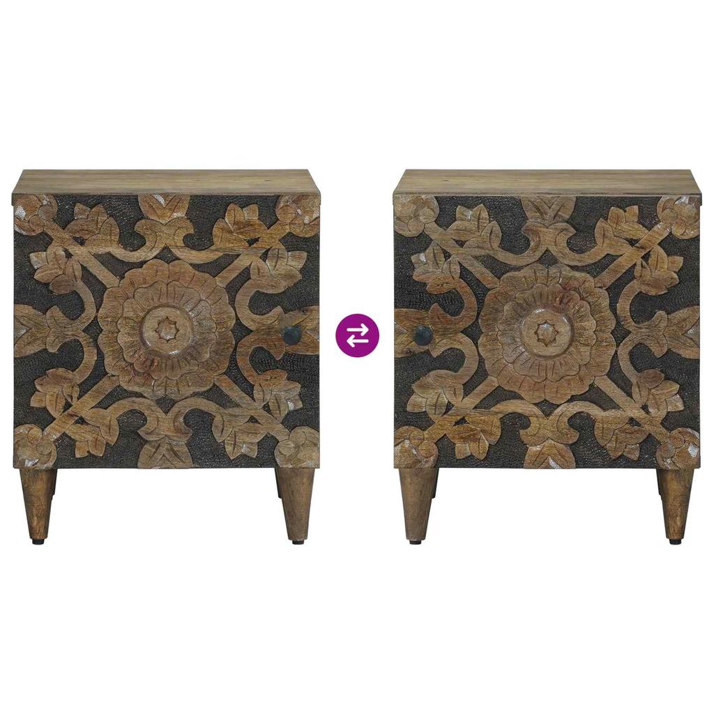 Nightstand Brown 40 x 33.5 x 46 cm Solid Mango Wood
