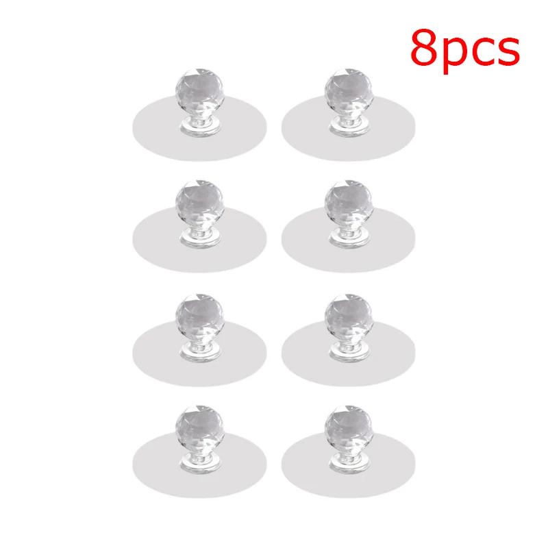 Invisible Drawer Handle Pulls Diamond Crystal Door Drawer Knobs Self-Adhesive Acrylic Cabinet Wardrobe Furniture Handles Hooks