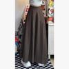 Retro High-Waisted Pleated A-Line Long Midi Skirt - Chinese Style Summer Slimming & Gentle Drape