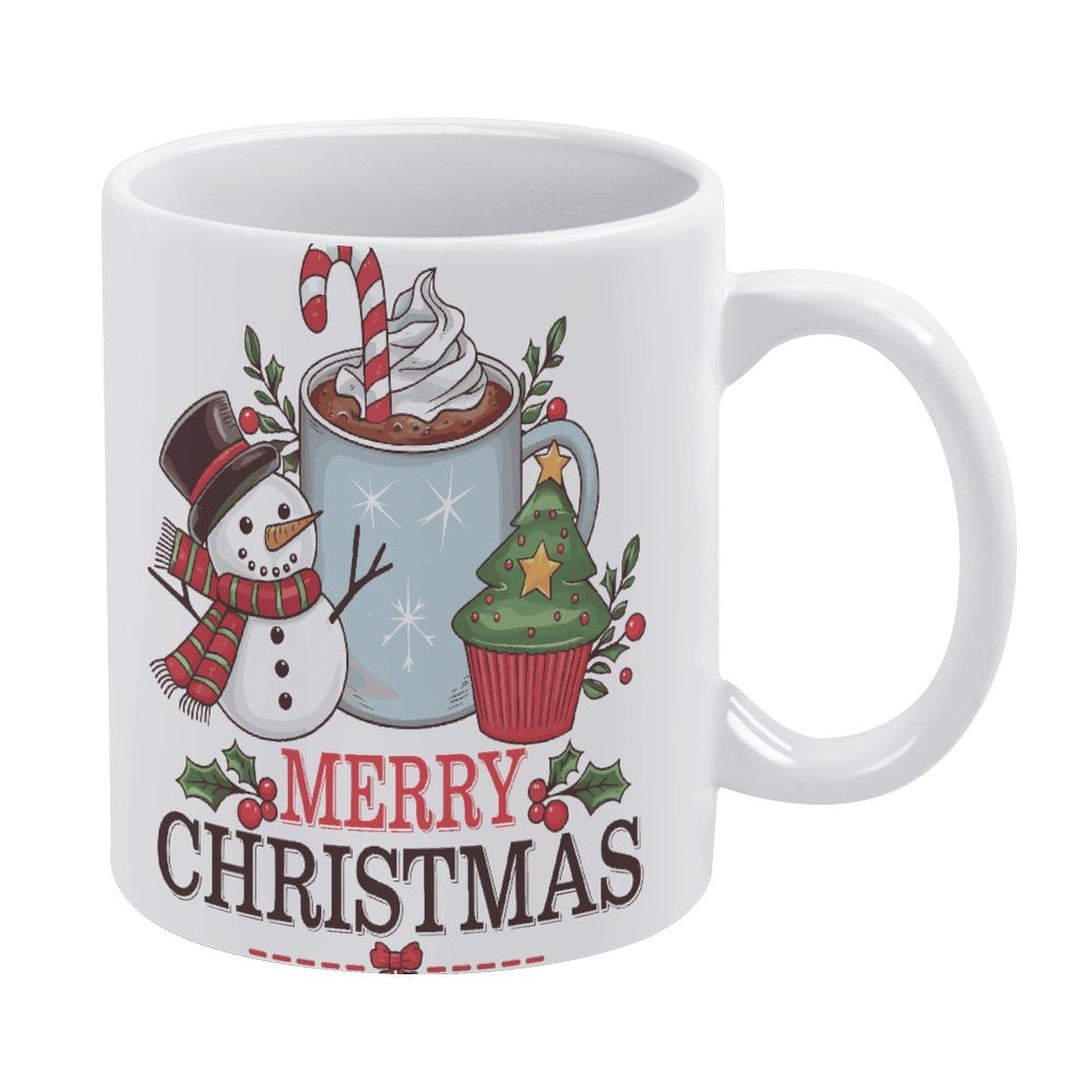 

1pc 11oz blank ceramic mug, double-sided printed drink cup, white glossy look, smooth hold, ideal beverage mug for gifting and daily use белый