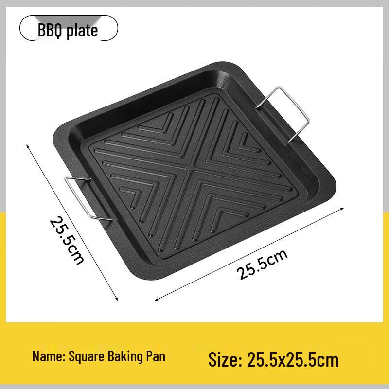 Portable Outdoor BBQ Square Griddle Pan Set