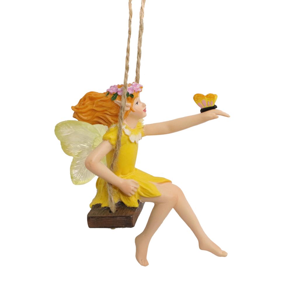 1 piece of swing flower fairy resin handicraft, garden decoration hanging piece, garden bonsai decoration hanging piece, home de
