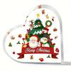 Christmas Heart Shaped Decorative With Santa Claus Xmas Tree Patterns Perfect For Home Holiday Decor