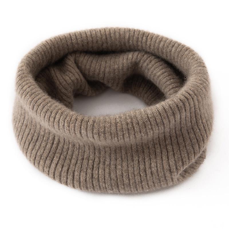 Women's 100% Pure Cashmere Neck Warmer - Versatile Solid Color Pull-On Knit Scarf