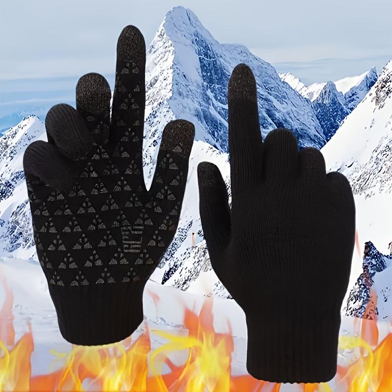 Winter Knitted Gloves Thicken Plush Warm Non-slip Bicycle Gloves Windproof Thermal Touchscreen Outdoor Sport Motorcycle Gloves