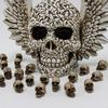 Pack of 6 Halloween Skeleton Decorations Durable Resin Skull Set for Home Office Party Spooky Display