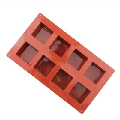 3D Fyrkantig Silikonform Mousse Tårta Bakformar Tvål Ljus Gelé Brownie Cheesecake Chokladtryffel Puddingform