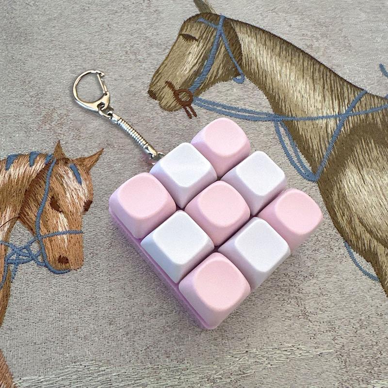 9 Keys Keyboard Fidget Keychain Antistress Keyboard Button Fingertip Key Cap Pendant Stress Relief Toys For Children Adults Gift