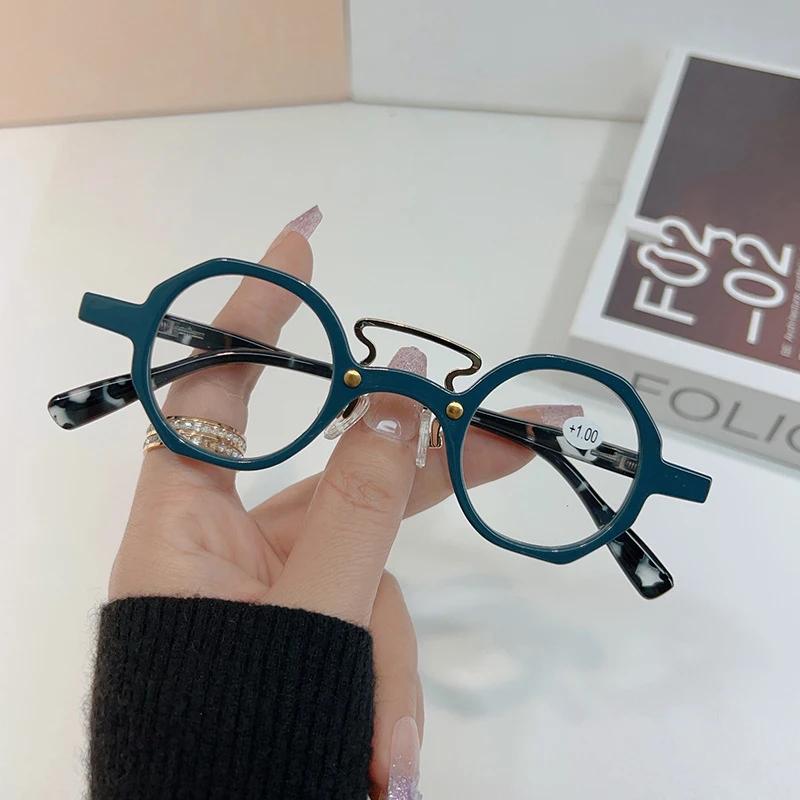 Neutral Retro Small Round Frame Presbyopia Glasses Fashion Reading Glasses Ultra Clear Anti Blue Light