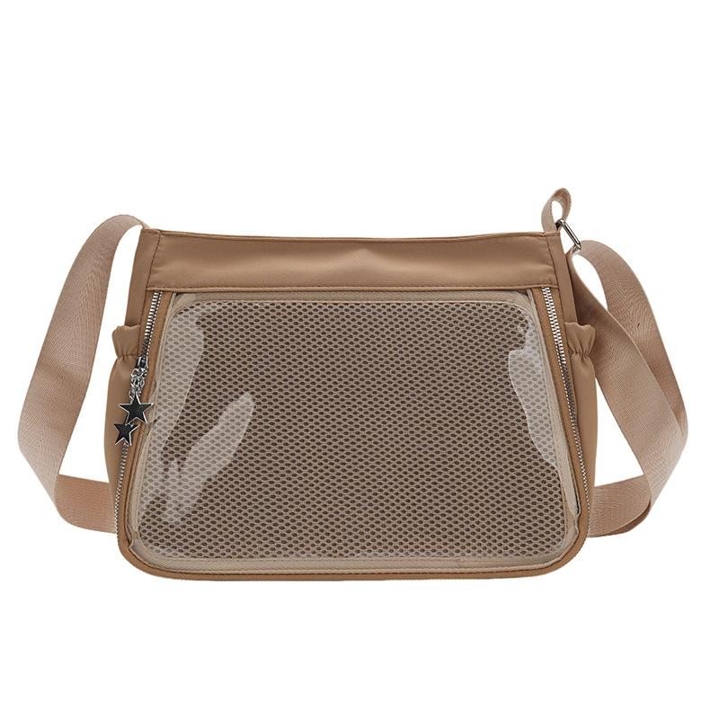

Wudong Shop Original Daily Versatile Second Dimensional Transparent Bar Badge Crossbody Pain Bag Female [Small Jam] хаки