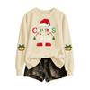 Women's Casual Christmas Letter Print Crewneck Sweatshirt for Holiday and Everyday Wear