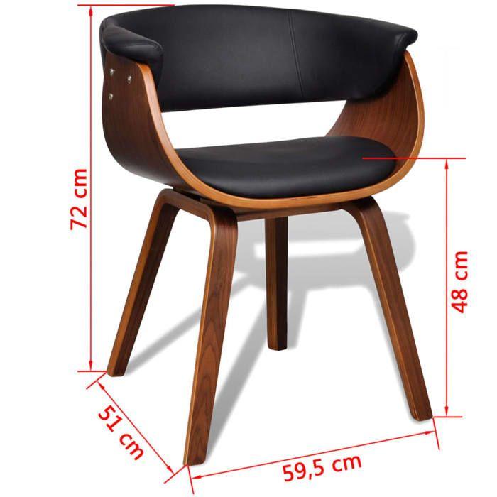 VidaXL Chaises de salle à manger 2 pcs Bois courbé et similicuir
