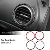 Text Echtes Kohlefaser-Aufkleber für Seat Leon 2005-2012 Auto Mittelkonsole Lüftungsauslass Verkleidung Abdeckung Aufkleber Zubehör