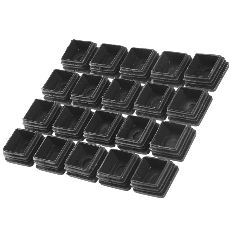 ABWR-20 Pcs Plastic Square Blanking End Caps Tube Inserts 25Mm X 25Mm чёрный
