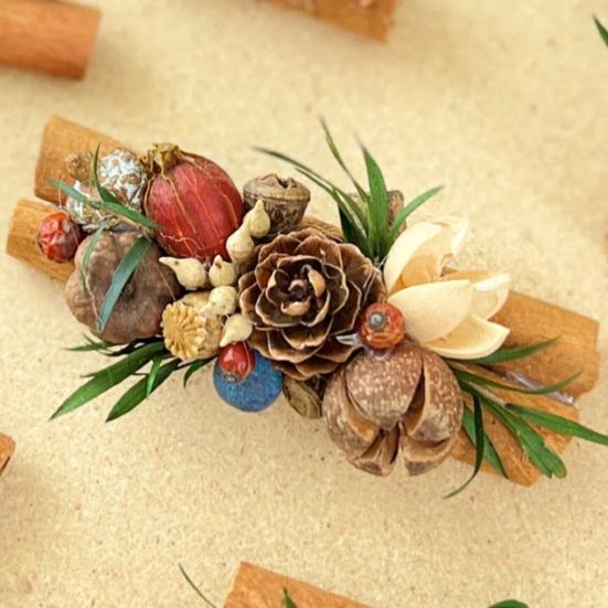 Dried Wood Fruit Refrigerator Magnet Handmade Rustic Natural Plants Pine Cone Decorative Fridge Magnet Photo Holder Home Office Decor