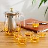 Heat-Resistant Glass Gongfu Teapot with Stainless Steel Filter and Large Capacity