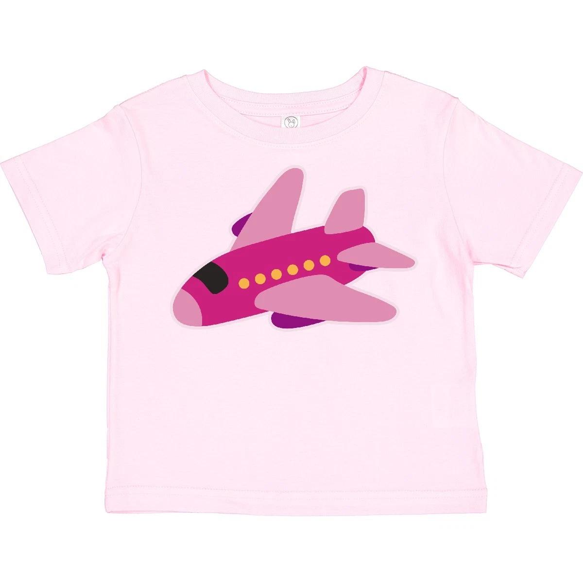 Inktastic Girls Pink Airplane Pilot Toddler kids boys T-Shirt Plane Future Flying Clothing 100
