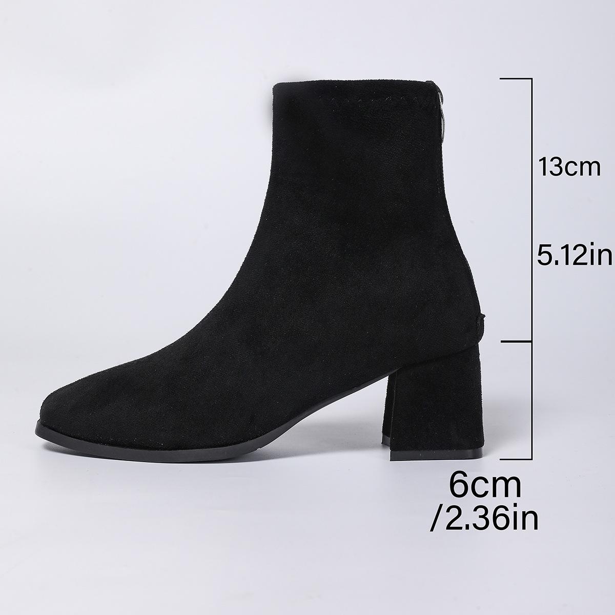 

Новые европейские и американские ботильоны с леопардовым принтом, квадратным носком и толстым каблуком, женские замшевые ботильоны на среднем каблуке, с короткой молнией сзади, ботинки Мартина, одинарные ботинки 43 чёрный