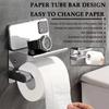With Phone Holder Paper Towel Stand Wall Mounted Floating Paper Shelf Toilet Paper Holder  Bathroom