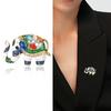 Rhinestone Elephant Brooch for Women Unisex Glass Animal Pin Mammoth Lapel Pins Banquet Party Backpack Gifts Jewelry Accessories