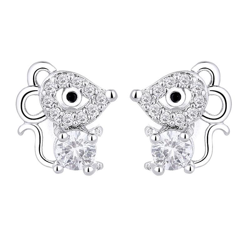 New 925 Sterling Silver AAA Zircon Stud Earrings For Women Fashion Exquisite Student Girlfriend Jewelry Accessories Heart GiftGood Product