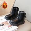 Girls' short boots, foreign princess leather boots, pearl bow children's Martin boots 2025 autumn and winter new fashion single boots