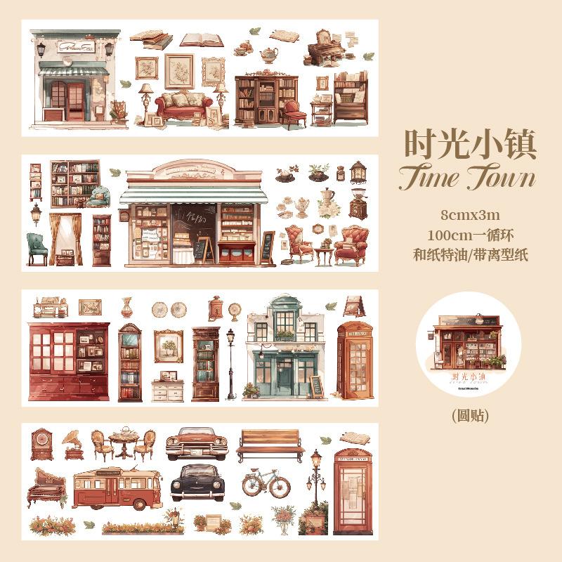 8*300cm 1roll Spring rose theme tape Sticker Decorative Hand Account Diary Album Scrapbooking accessories Masking tape