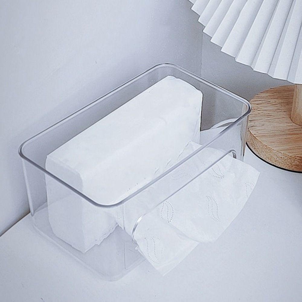 Plastic Disposable Mask Holder Free-punching Tissue Box Practical Mask Box  Home
