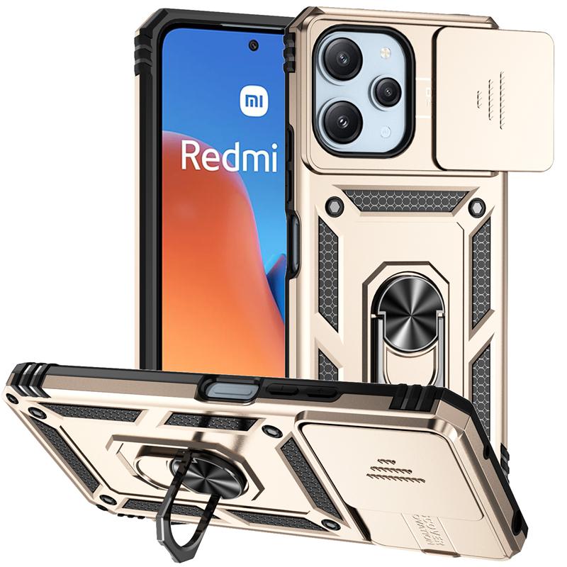 Full Cover For Xiaomi Redmi 12 5G Case For Redmi 12 5G Push Window Magnetic Phone Holder Back Case For Redmi 12 5G Case 6.79inch