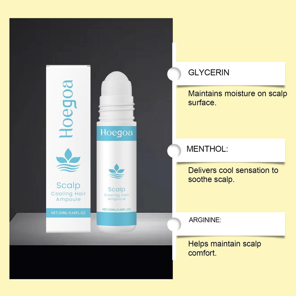 Hoegoa Peppermint Scalp Rolling Balls Essence - Gentle and soothing hair care essence for massaging the scalp.