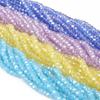 4mm Iridescent Glass Crystal Wheel Beads - Faceted Loose Abacus Beads for DIY Projects