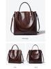 2025 Cowhide Women's Versatile Handbag, Genuine Leather Commuter Shoulder Bag - European/American Style, Large Capacity, High-End Feel