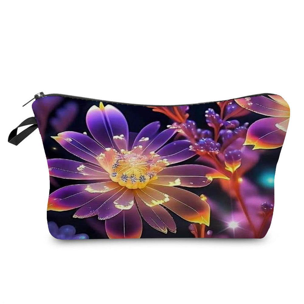 Women Flower Print Cosmetic Bag Toiletries Organize Travel Storage Case  6394 CLE