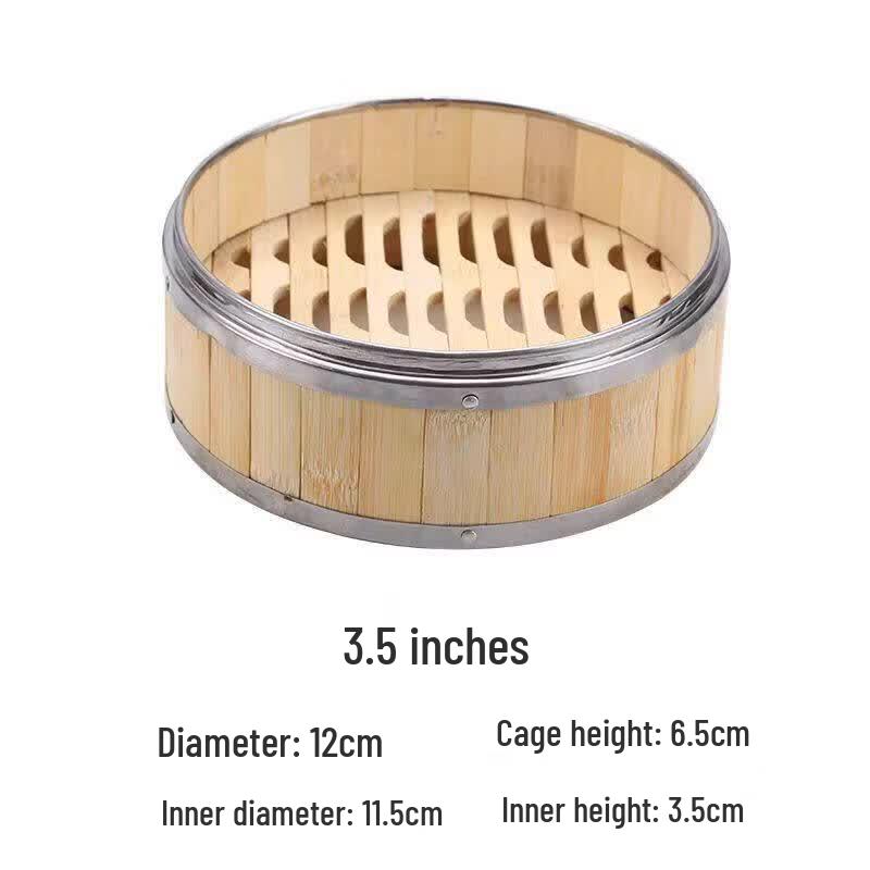 Stainless Steel Edged Bamboo Steamer