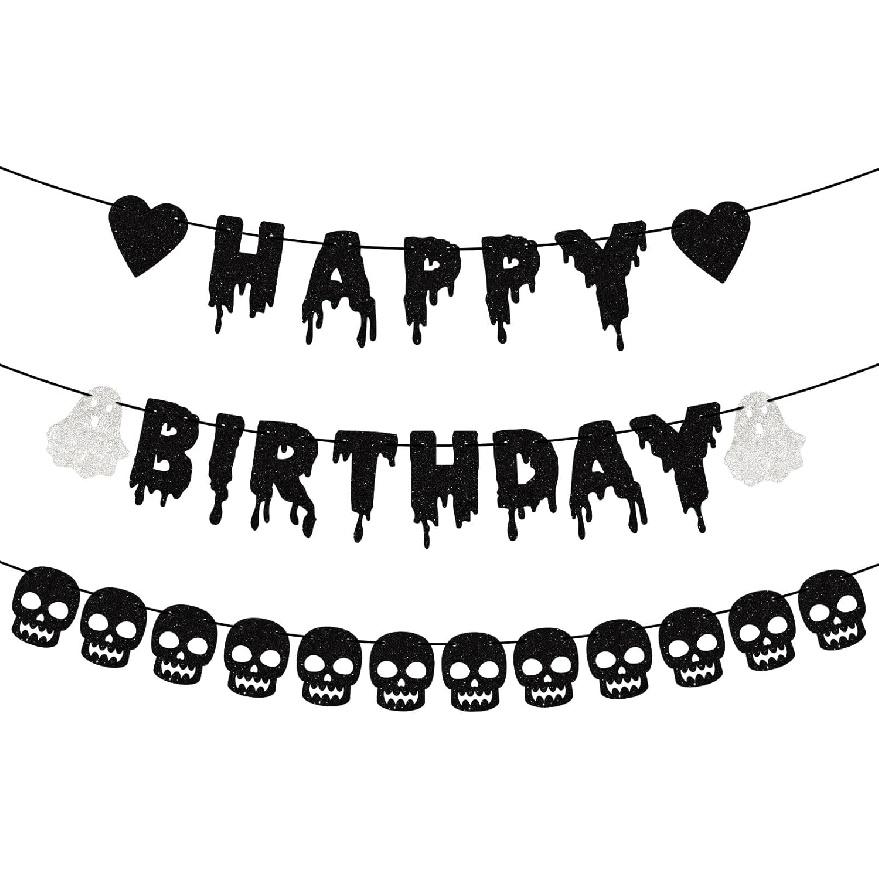 Witch Theme Birthday Party Decorations Happy Birthday Banner Garland Pink and Green Party Supplies for Girl Boys Funny Birthday Party Decor чёрный
