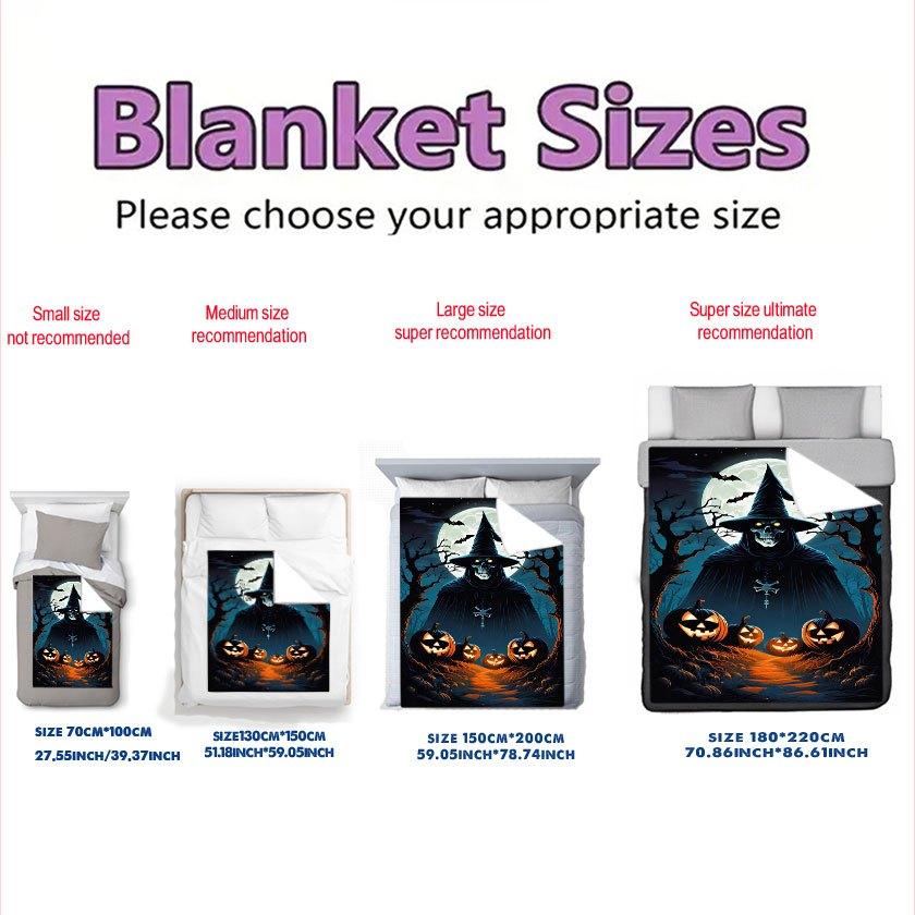 Spooky Halloween Castle Blanket Reversible Flannel Throw for Gothic Charm AllSeason Comfort Mysterious Night Gift