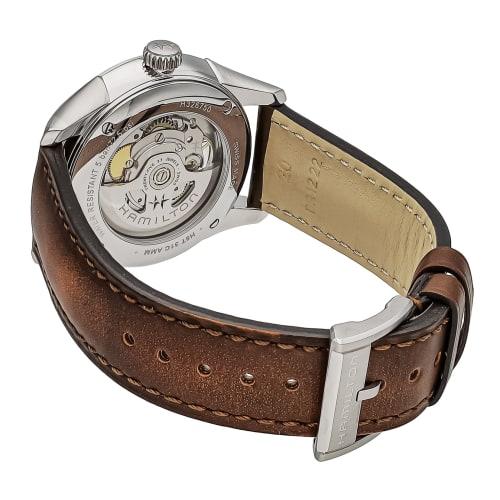 Hamilton Jazzmaster Open Heart Watch, Blue Dial, Stainless Steel, Sapphire Crystal, Automatic, 40mm, Swiss Made, Men's, Brown, H32675540