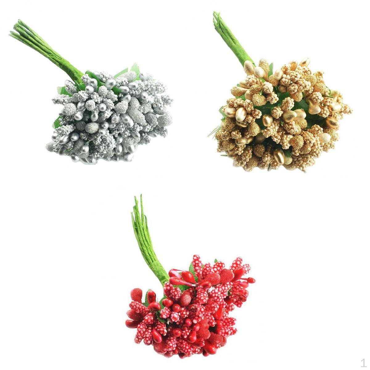 

3 Bunches of 36 Pieces Artificial Flower Stamen Pistil for Wedding