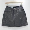 European Goods 2025 Summer New Heavy Industry Hot Drilling Denim Skirt Women's Fashion High Waist Slimming A Word Sheath Short dress