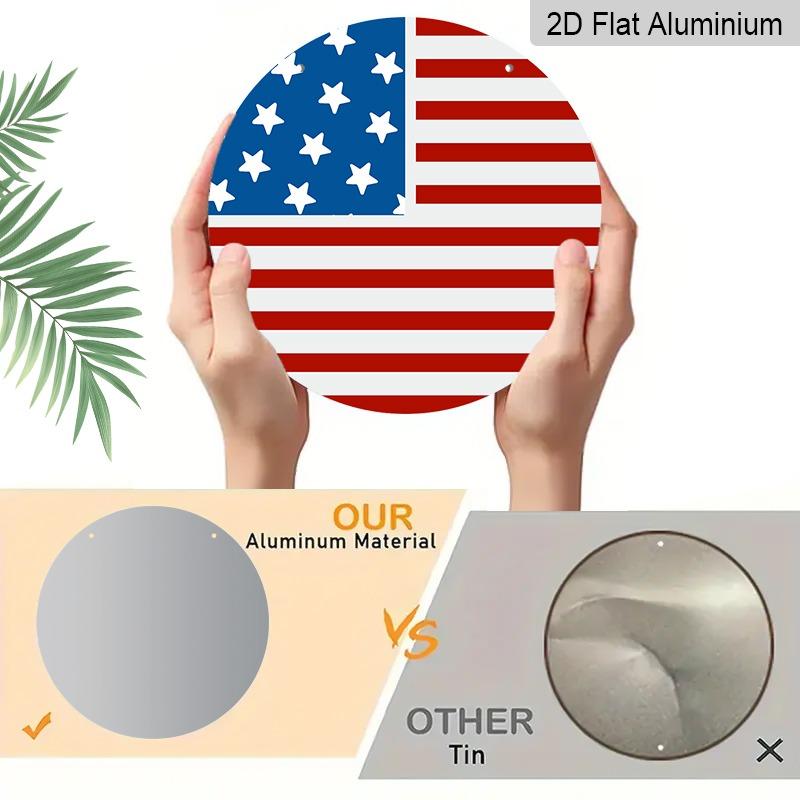 2D Flat Retro Aluminum Wall Decorations In Various Sizes. The American Independence Day Patriotic Star and Stripe Design Is Ideal for Home Décor and
