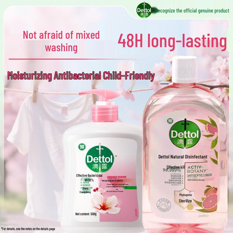 Dettol Antiseptic Hand Wash & Floral Disinfectant 1L Set