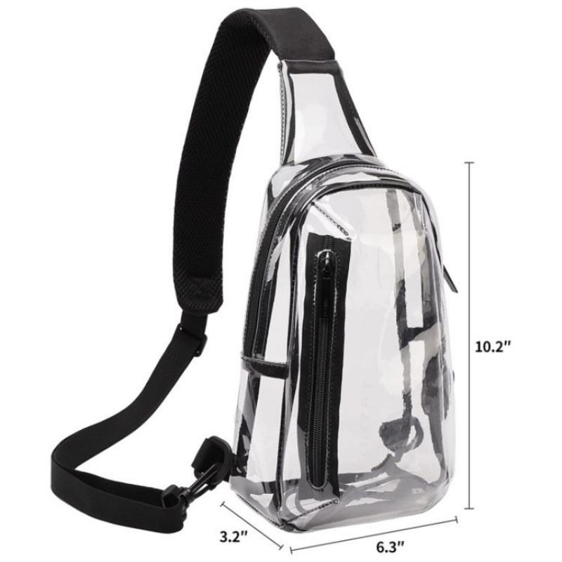 Mini-Umhängetasche aus PVC mit USB-Ladeanschluss für Freizeit für Herren Damen