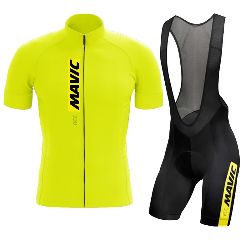 RCC MAVIC Summer Team Summer Cycling Jersey Set Sport Mtb Bicycle Clothing Breathable Short Sleeve Shirt Bike Bib Shorts Ciclism