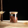 Mini Houten Deksel Glazen Koffiebonen Luchtdichte Bus Draagbare Voedselopbergcontainer Snoep Pot Thee Bus 100ML