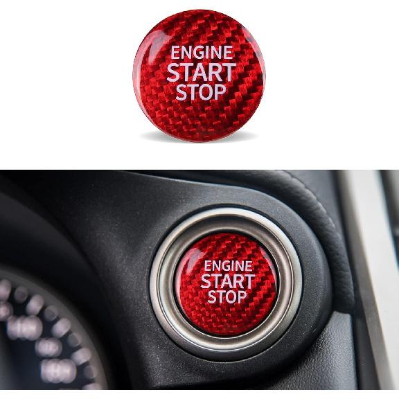 CKE Compatible with Toyota Camry Corolla RAV4 Highlander CHR Sienna Avalon GT86 BRZ Accessories Real Carbon Fiber Sporty Car Engine Start Stop Button