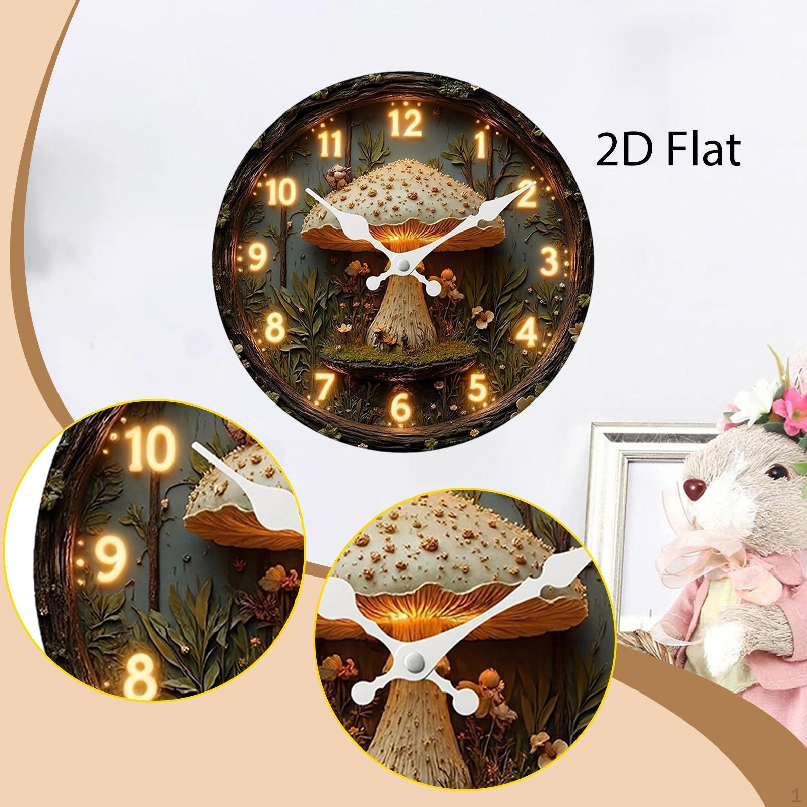 

2D Decorative Wall Clock, Creative Design, Artistic for Dining Room, Office, Bedroom, Cafe. 20CM