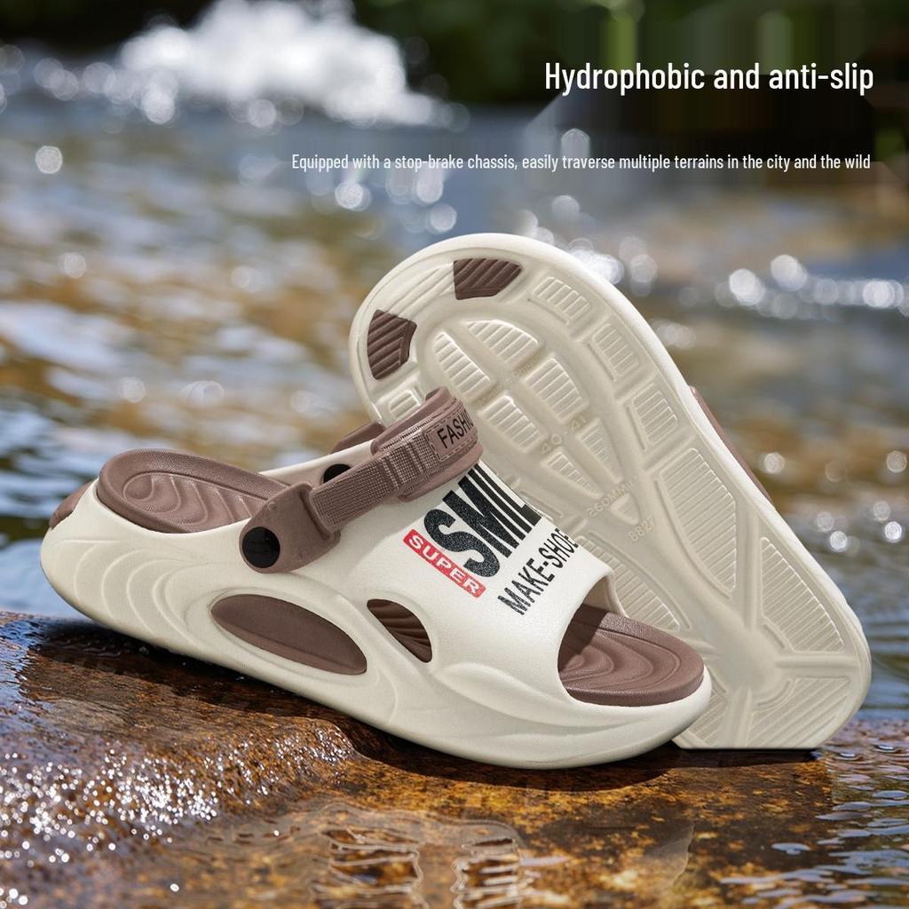 Lidani Men's Non-Slip EVA Summer Sandals: Thick Sole, Height-Enhancing Outdoor Sports and Beach Slippers