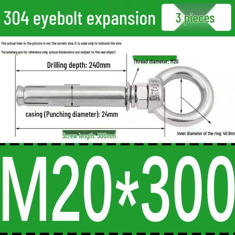Stainless Steel 304 Eyebolt Expansion Nail with Fixing Loop
