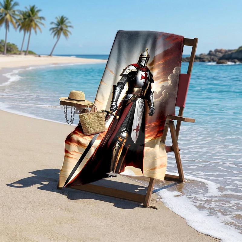 Cross Templars Knight Fashion Beach Towel: Ideal for Summer Adventures Soft, absorbent and quick drying suitable for swimming and bathing